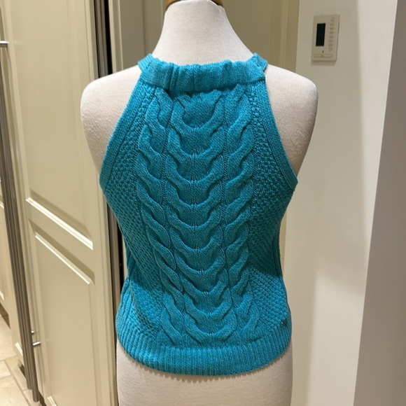 Pilcro Turquoise Cable knit halter top sweater - Picture 11 of 11